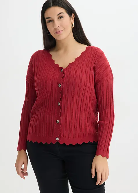 Cardigan cropped traforato, bonprix