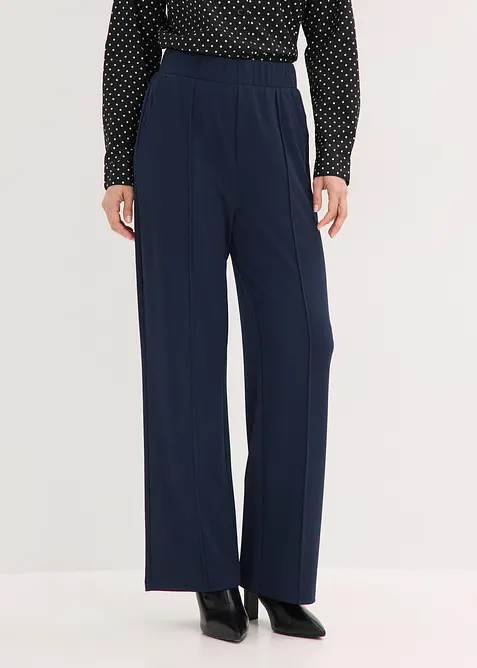 Pantaloni con elastico in vita in interlock robusto, bonprix