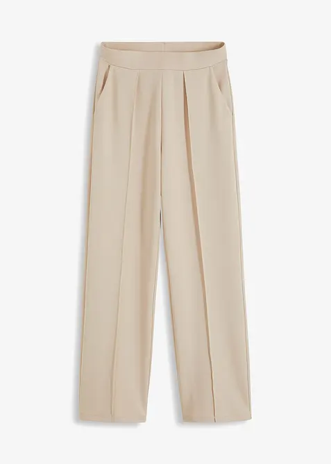 Pantaloni con elastico in vita in interlock robusto, bonprix