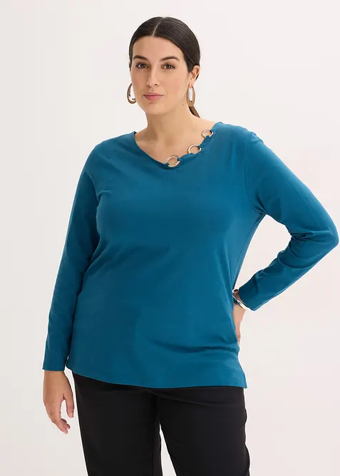 Maglia a maniche lunghe con occhielli, bonprix