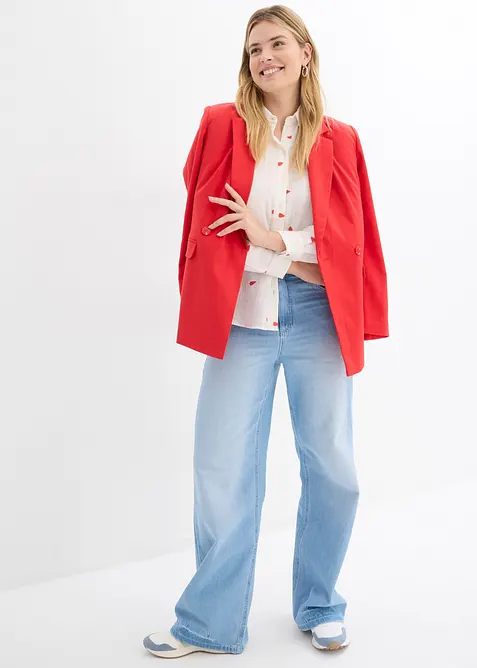 Camicetta in mussola con cuori, bonprix