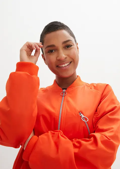 Cappotto blouson con colletto in maglia, bonprix