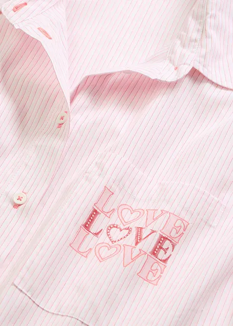 Camicia da notte oversize in tessuto di puro cotone, bonprix