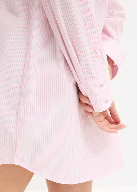 Camicia da notte oversize in tessuto di puro cotone, bonprix