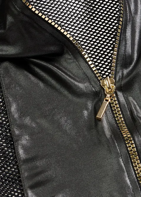 Mini abito con reggicalze e zip, bonprix