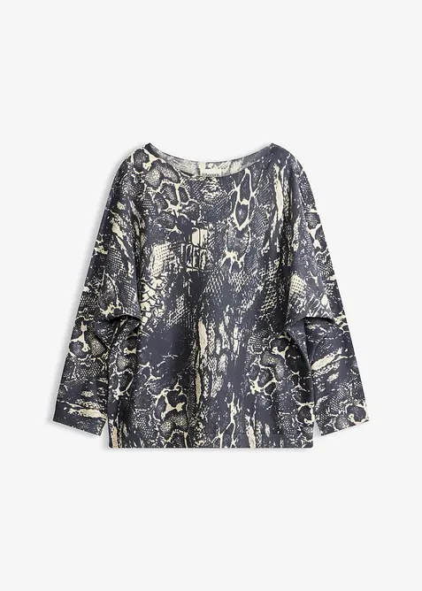 Maglione pitonato con maniche a pipistrello, bonprix