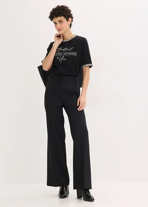 Maglia in cotone biologico con bordi applicati, bonprix