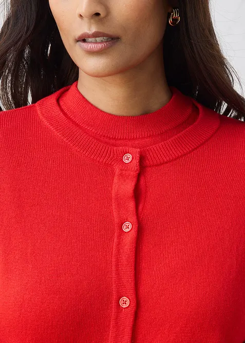 Cardigan corto in misto seta, bonprix