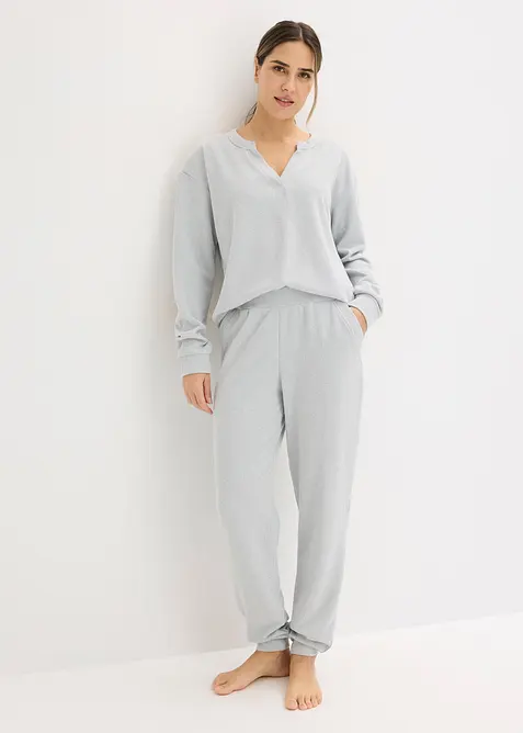 Tuta da casa in morbido jersey waffle, bonprix