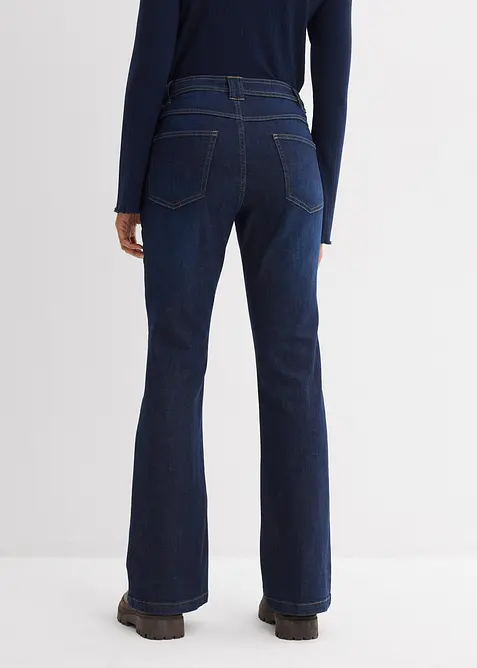 Jeans a zampa con cotone biologico, vita alta, bonprix