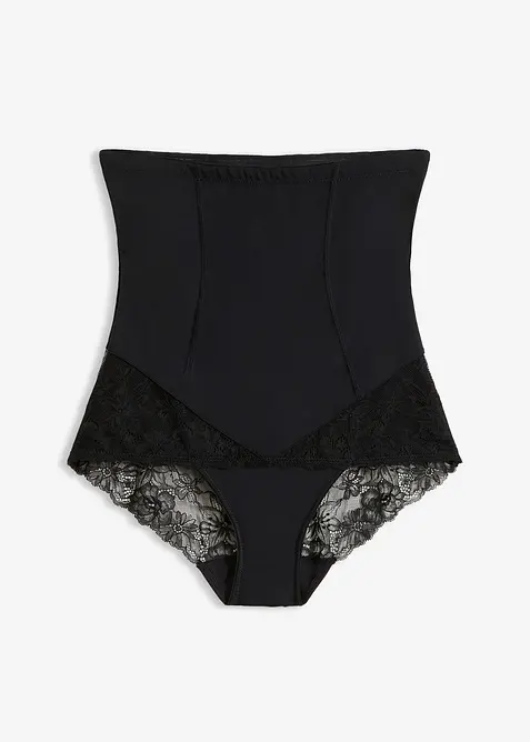 Culotte a vita alta con pizzo e effetto modellante medio, bonprix