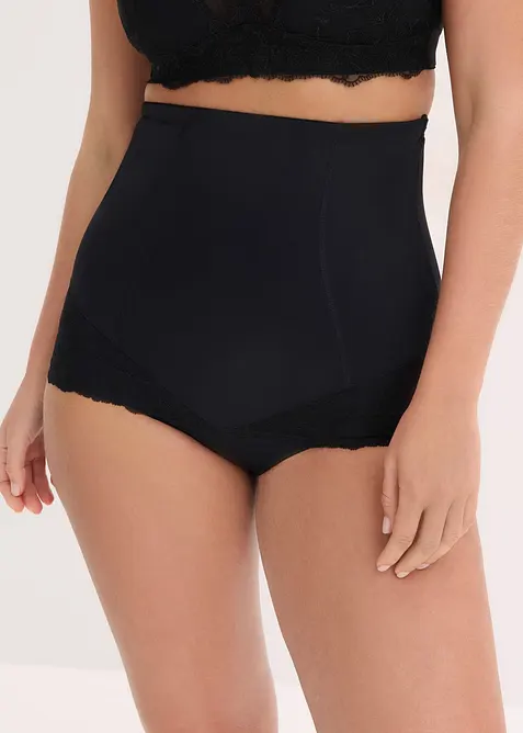 Culotte a vita alta con pizzo e effetto modellante medio, bonprix