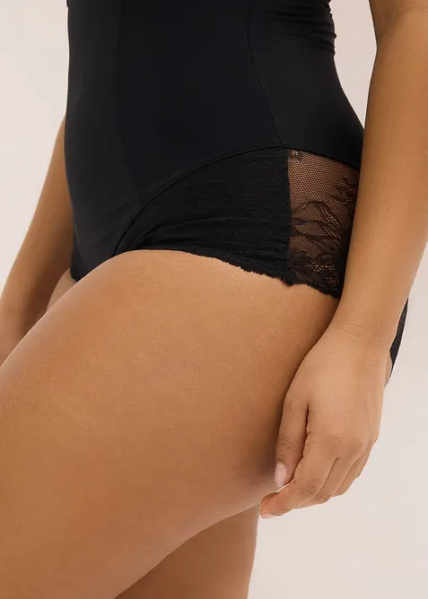 Culotte a vita alta con pizzo e effetto modellante medio, bonprix