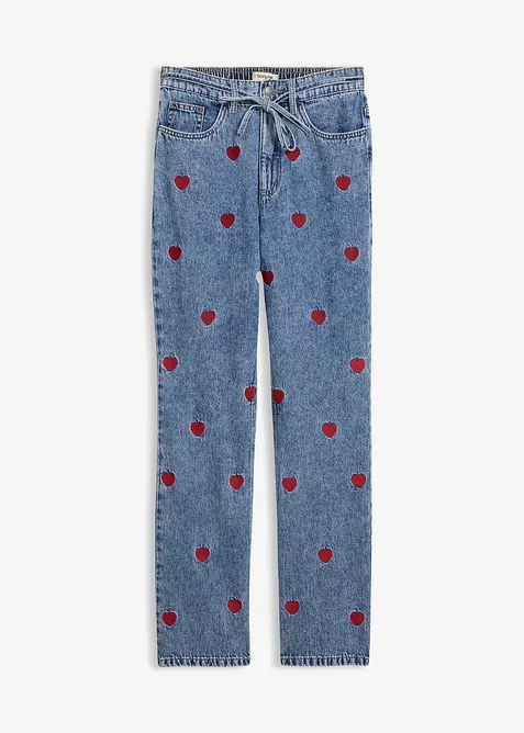 Jeans straight loose fit, vita alta, bonprix