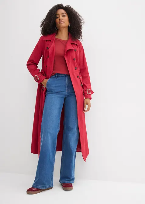 Jeans wide leg con cotone biologico, vita alta, bonprix