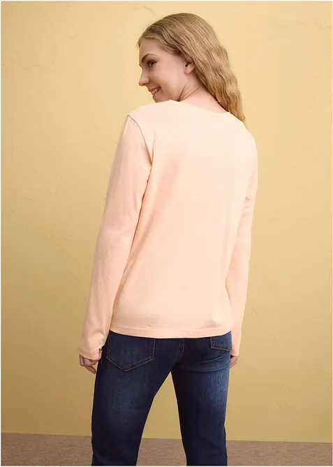 Maglia a maniche lunghe in puro cotone biologico (pacco da 3), bonprix