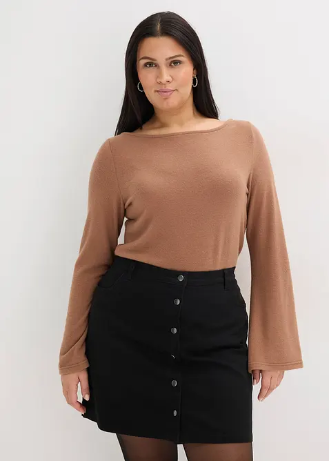 Maglia a maniche lunghe in misto viscosa, bonprix