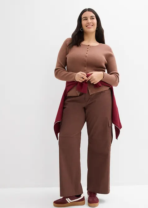 Cardigan in filato fine di misto viscosa morbido, bonprix