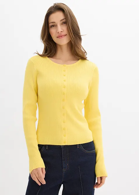 Cardigan in filato fine di misto viscosa morbido, bonprix