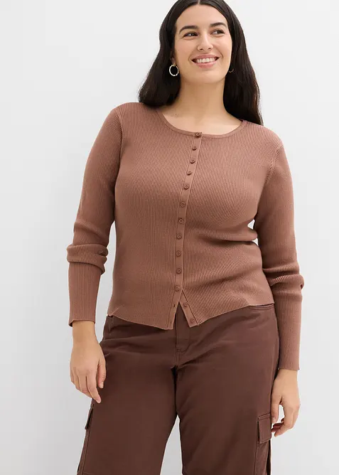 Cardigan in filato fine di misto viscosa morbido, bonprix