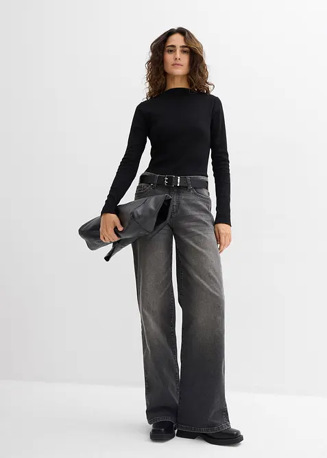 Maglia aderente a costine, bonprix