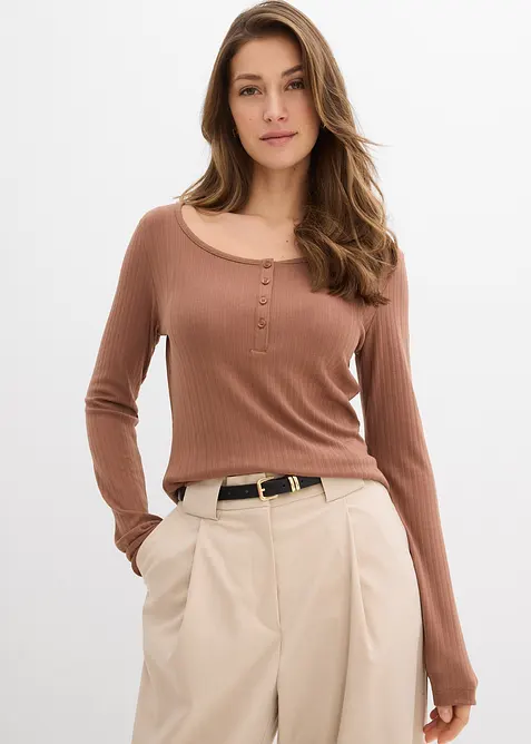 Maglia a maniche lunghe con bottoni, bonprix