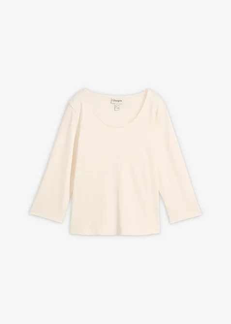 Maglia con maniche a 3/4 in jersey pesante di puro cotone biologico, bonprix