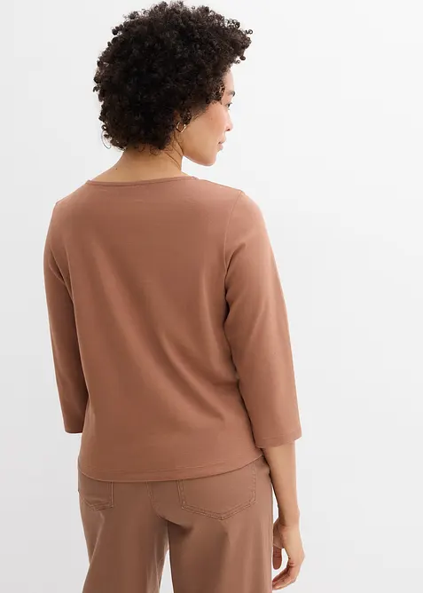 Maglia con maniche a 3/4 in jersey pesante di puro cotone biologico, bonprix