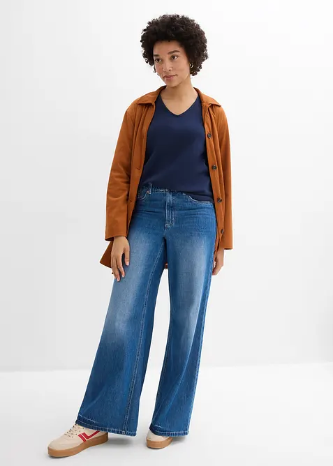 Maglia con maniche a 3/4 in jersey pesante di puro cotone biologico, bonprix