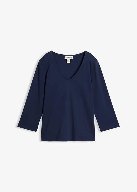 Maglia con maniche a 3/4 in jersey pesante di puro cotone biologico, bonprix