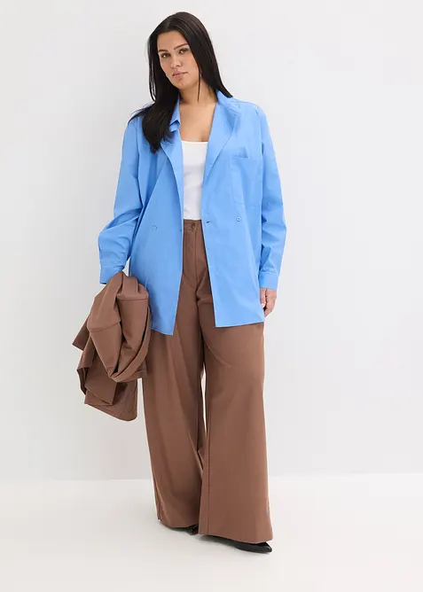 Camicia lunga con scollo a V, bonprix