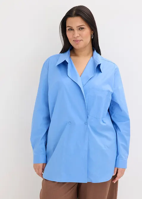 Camicia lunga con scollo a V, bonprix