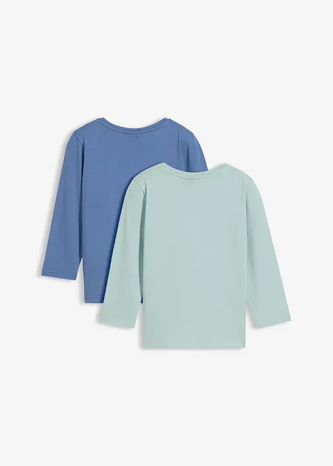 Maglia a maniche lunghe in puro cotone biologico (pacco da 2), bonprix