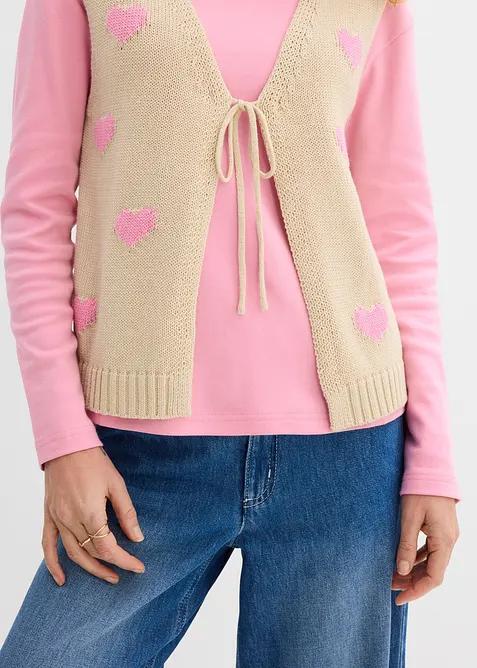 Gilet in maglia di misto cotone, bonprix