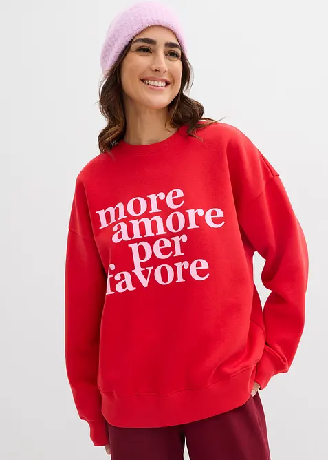 Felpa oversize in misto cotone, bonprix