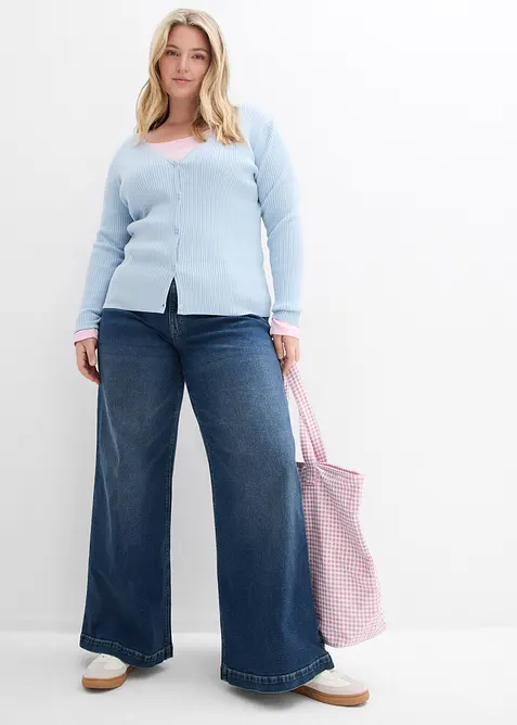 Cardigan in filato fine misto viscosa, bonprix