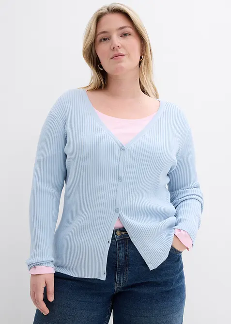 Cardigan in filato fine misto viscosa, bonprix