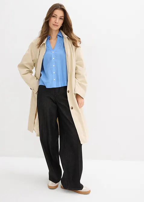 Blusa squadrata in misto viscosa, bonprix