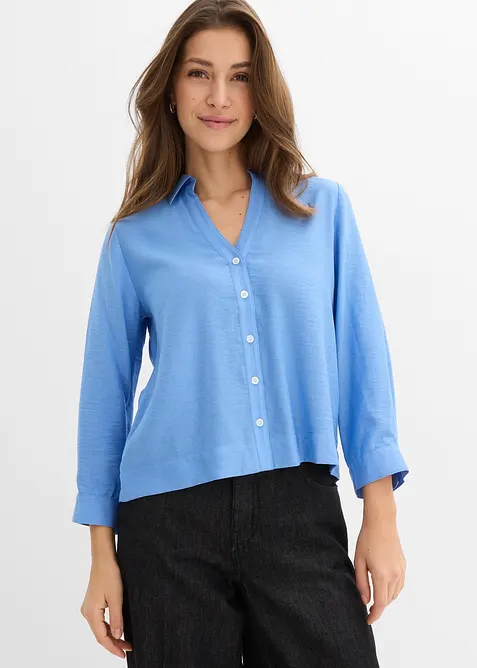 Blusa squadrata in misto viscosa, bonprix