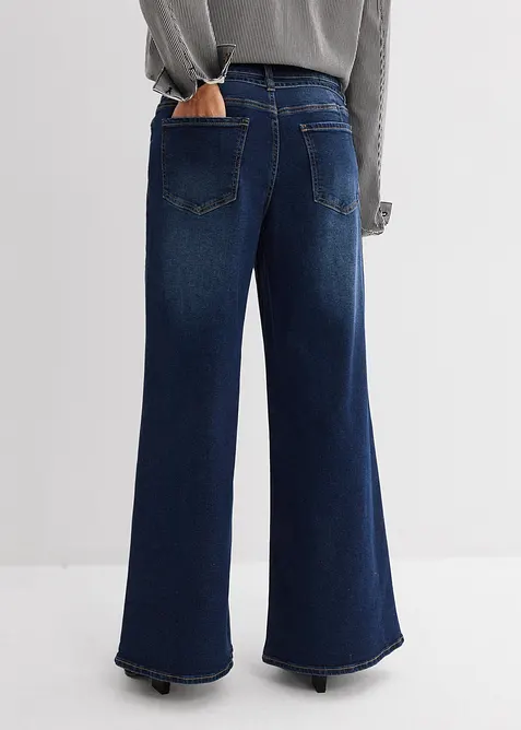Jeans wide leg, vita media, bonprix