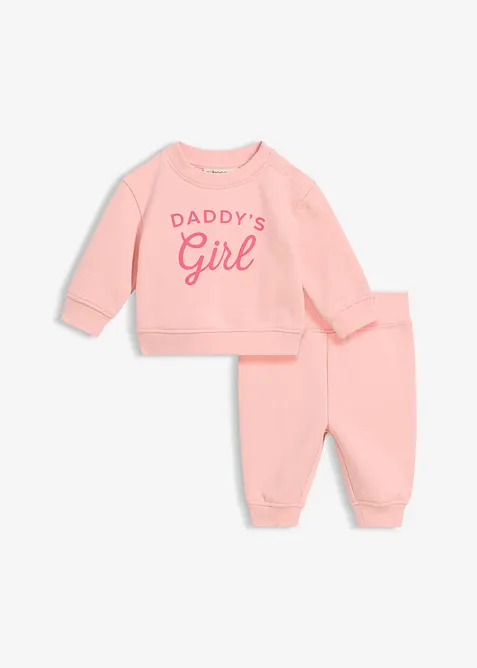 Felpa e pantaloni in puro cotone biologico (set 2 pezzi), bonprix