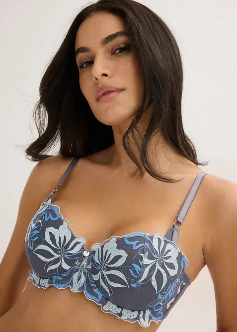 Reggiseno a balconcino con ricami delicati, bonprix