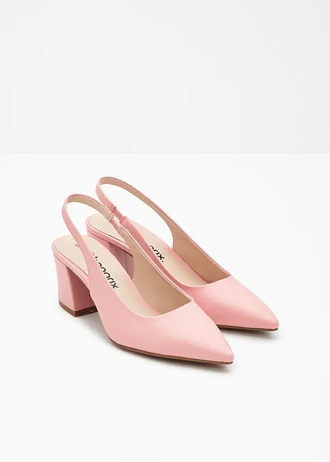 D&eacute;collet&eacute; slingback con tacco a blocco, bonprix