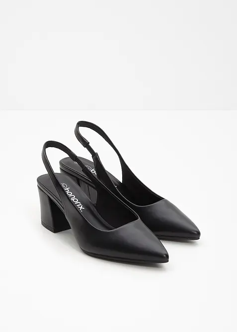 D&eacute;collet&eacute; slingback con tacco a blocco, bonprix