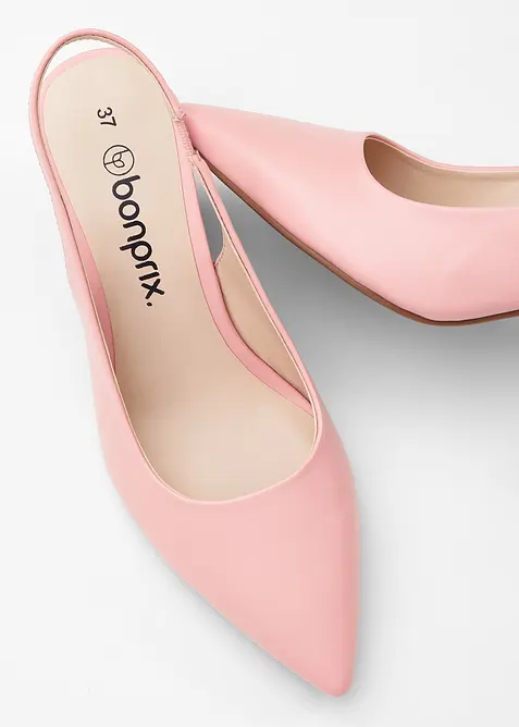 D&eacute;collet&eacute; slingback con tacco a blocco, bonprix