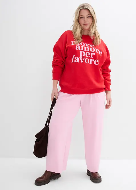 Felpa oversize in misto cotone, bonprix