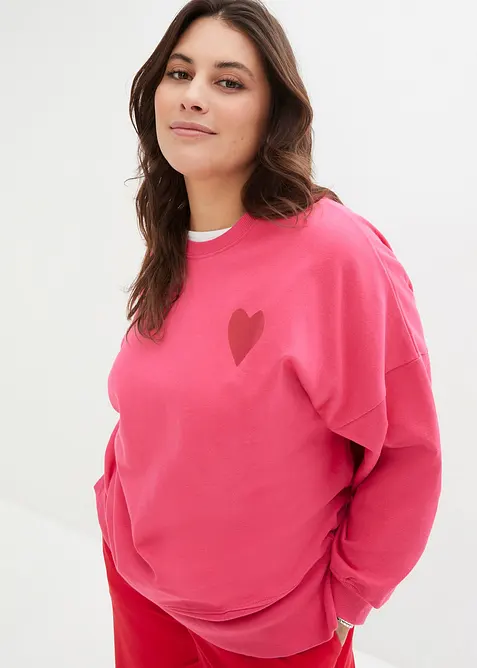 Felpa oversize in cotone biologico, bonprix