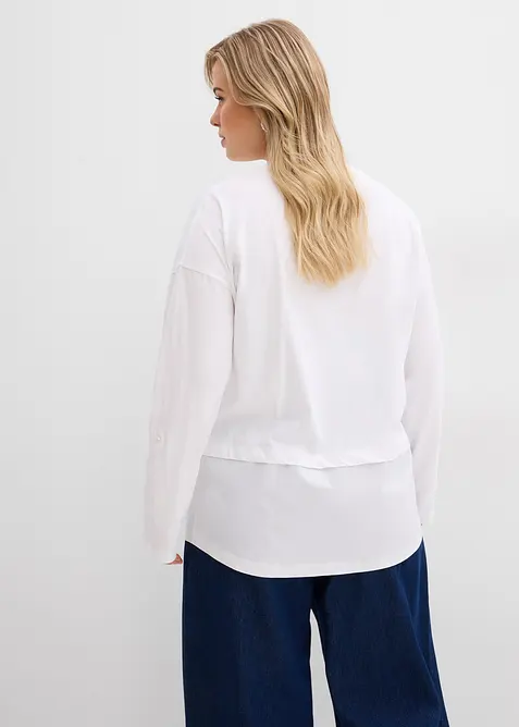 Maglia con inserto effetto camicia, bonprix