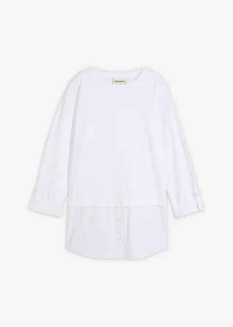 Maglia con inserto effetto camicia, bonprix