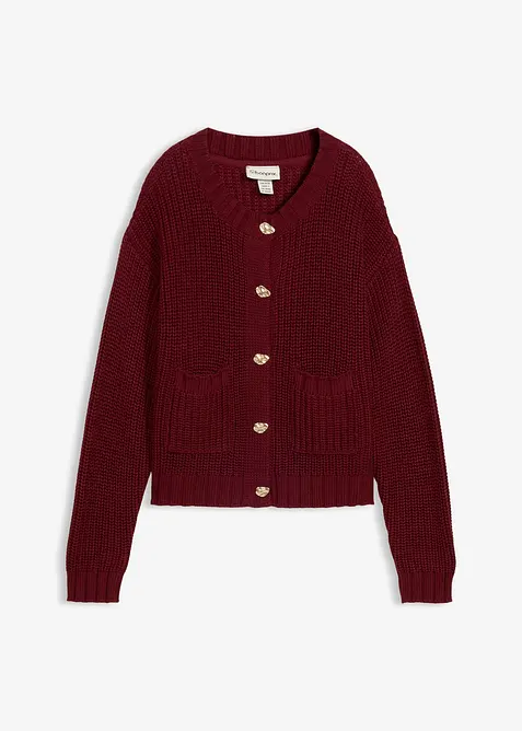 Cardigan a maglia grossa con bottoni martellati, bonprix